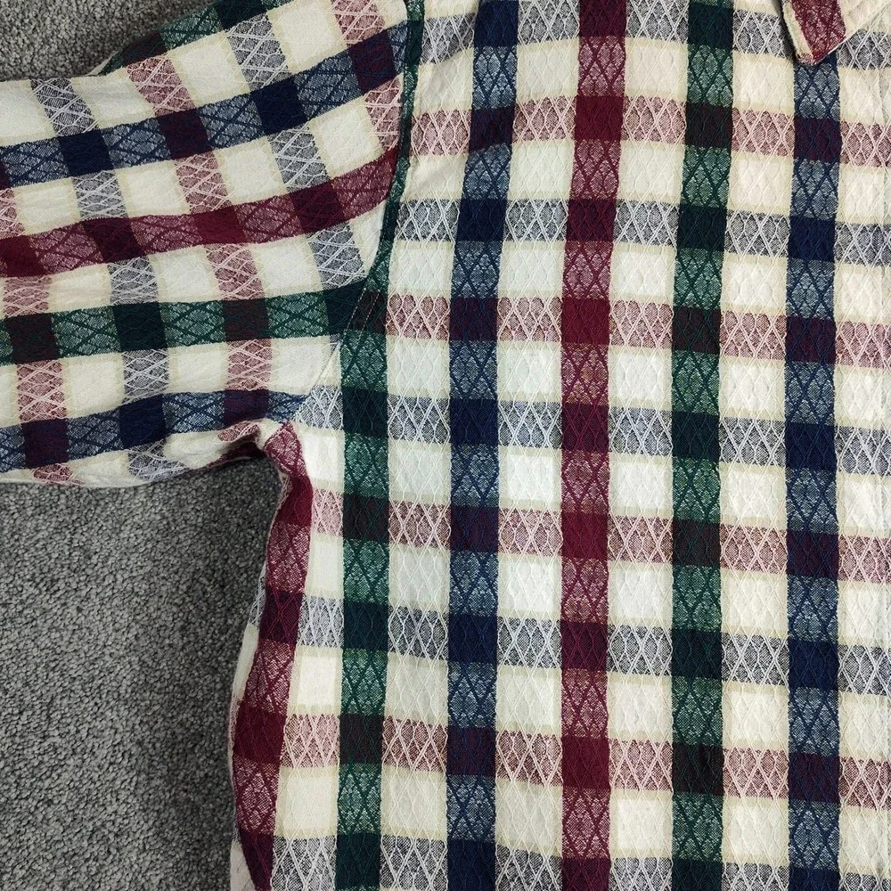 Lemon Grass Men's Button-Up Shirt XL Plaid Long Sleeve Cotton Blend Casual